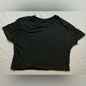 A New Day Black Boxy Crop Top Short Sleeve